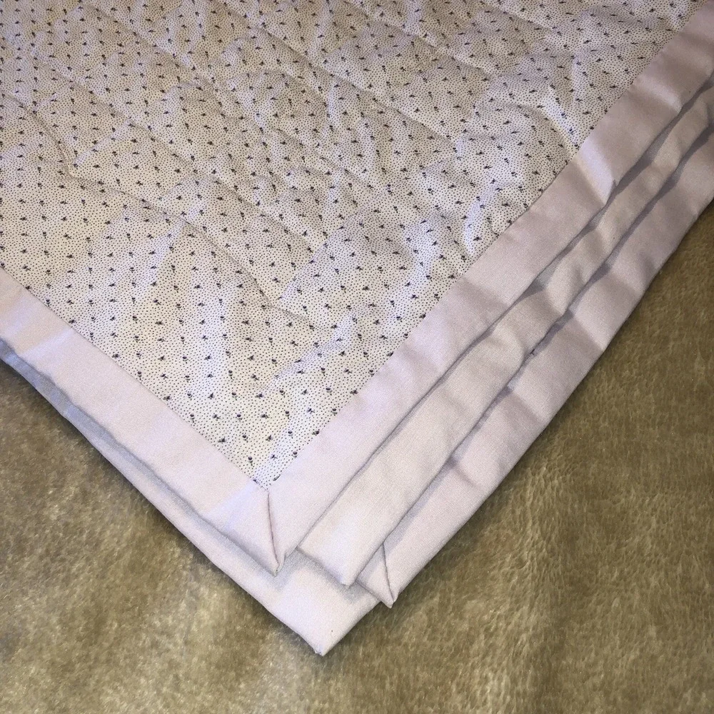 Large Handmade Baby Quilt Lavender 53.5 x 38 inches Floral